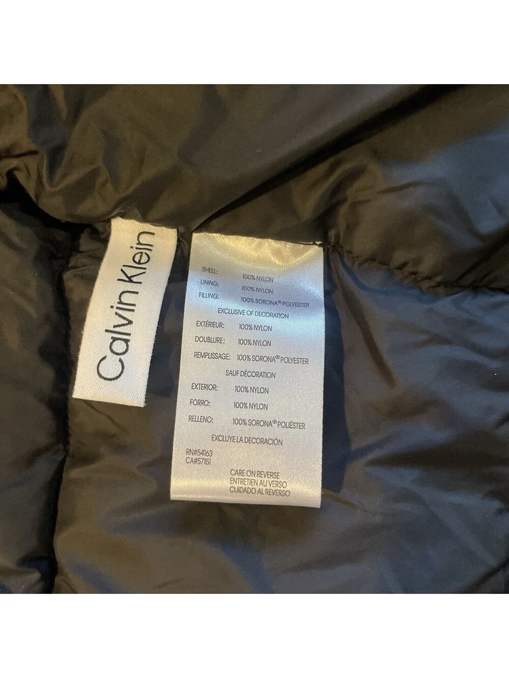 Calvin Klein zip puffer